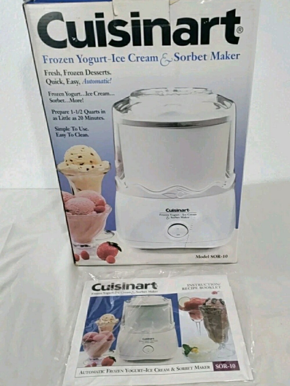 Cuisinart Frozen Yogurt Ice Cream & Sorbet Maker SOR-10 - (New Open Box)